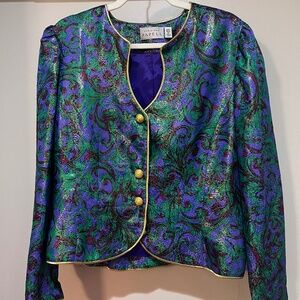 Vintage Adrianna Papell silk jacket size 12